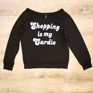 Shopping is My Cardio Junior's Crewneck Long Sleeve Pullover Sweatshirt Small S